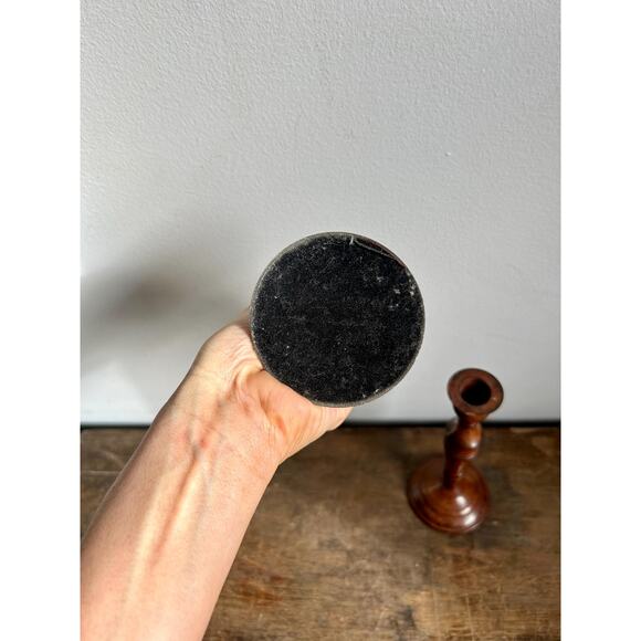 Vintage Pair of Brass Candlesticks with Patina | Vintage Home Decor - Picture 3 of 7